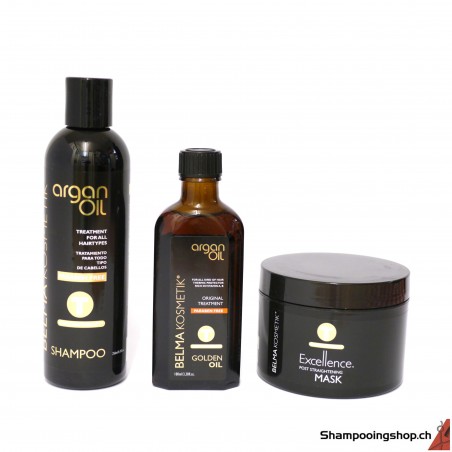 Lot Tanino Promotionnel Argan Oil Enzymothérapy Shampooing 250ml + Huile 100ml + Masque Excellence 300ml