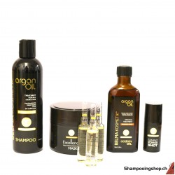 Lot Reconstruction Tanino Enzymotherapy Excellence: Shampooing Argan Oil+ Mask Excellence+Shot Power+3 Ampoules Thermic Oil