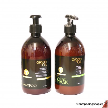 Lot Tanino Every Day Argan Oil Shampooing 500ml et Mask 500ml Enzymotherapy, Belma Kosmetik