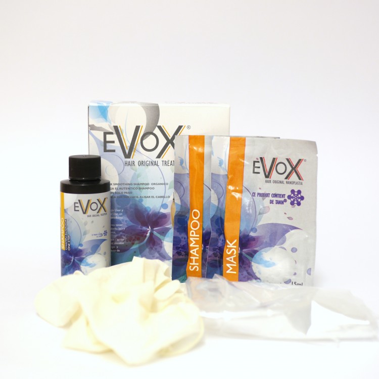 Taninoplastie Evox  Lissage au Tanin 60ml + shampooing 15 ml +Masque 15 ml