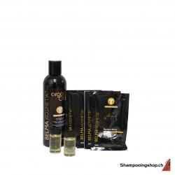 Lot Tanino Soin Botox cheveux très abîmés: Shampooing Argan Oil+ Miracle Oil  80ml+ 2 ampoules thermiques. Belma Kosmetik