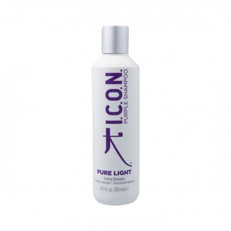 Purple ICON Shampooing Toning Pure Light, déjaunisseur pour cheveux gris, méchés, decolores 250ml