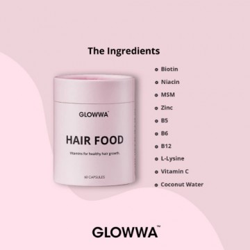 Hair Food GLOWWA vitamins for healthy hair growth. 60 capsules. GLOWWA