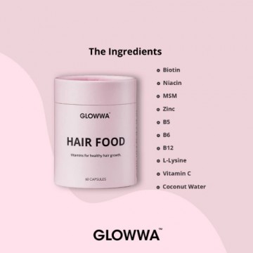 Hair Food vitamins for healthy hair growth. 60 capsuls. GLOWWA