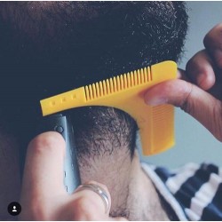 Peigne barbe homme Pochoir de modelage et de soin avec double