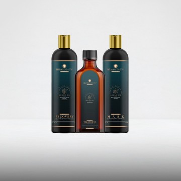 Lot TANINO Enzymothérapy, entretien lissage au Tanin: Shampooing + Mask + Argan OIl,  à l´huile d ' Argan. Belma Kosmetik