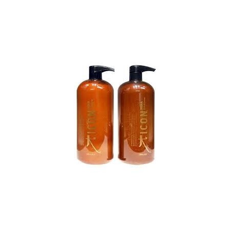 ICON lot India Shampooing 1000ml, et le conditionneur 1000ml, à l'huile d'Argan et de Morenga